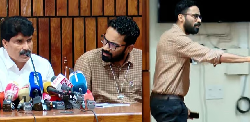 കൃഷിമന്ത്രിക്കൊപ്പം വാർത്താ സമ്മേളനത്തിൽ ശ്രീറാം വെങ്കിട്ടരാമൻ, കെ എം ബഷീറിൻ്റെ കൊലയാളിയെ ഒപ്പമിരുത്താൻ കഴിയില്ലെന്ന് മാധ്യമ പ്രവർത്തകർ; ഇറങ്ങിപ്പോയി