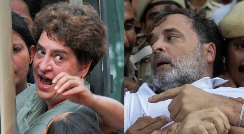 രാഹുലിനെയും പ്രിയങ്കയെയും വിട്ടയച്ചു: സമരത്തിൽ നിന്ന് പിന്നോട്ടില്ലെന്ന് പ്രിയങ്ക ​ഗാന്ധി